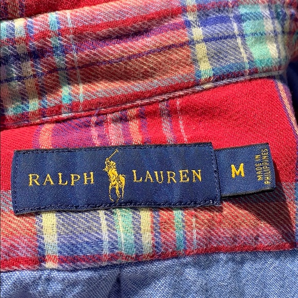 Polo Ralph Lauren Plaid Button up -Medium- Red - Picture 4 of 5